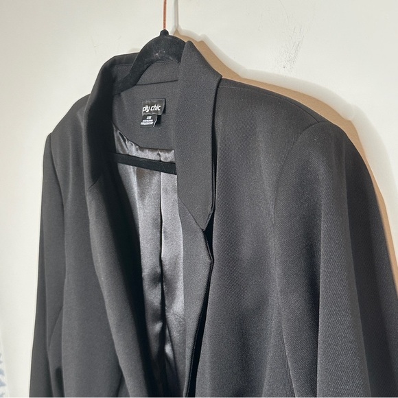 City Chic Size Small/16‎ Black Longline Blazer Boss Classy Preppy Boardroom - Picture 6 of 9